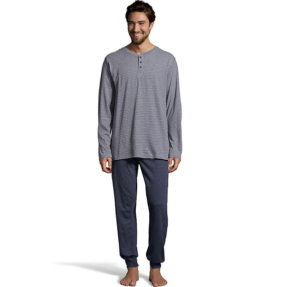 Hanes Men's 1901 Henley and Jogger Pant Lounge Set