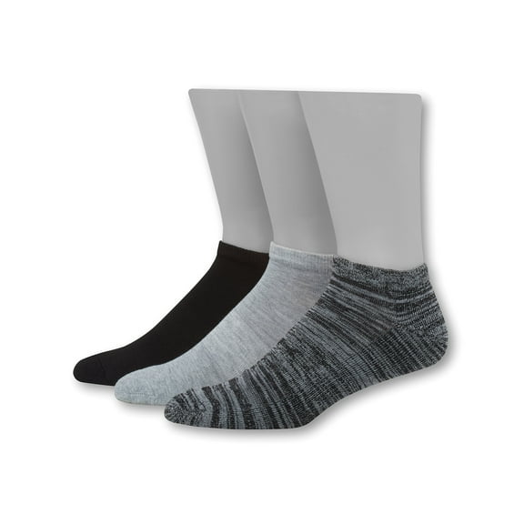 Hanes Men's 1901 Heritage Half Cushion Low Cut Socks 3-Pack Gray/Gray/Black 6-12