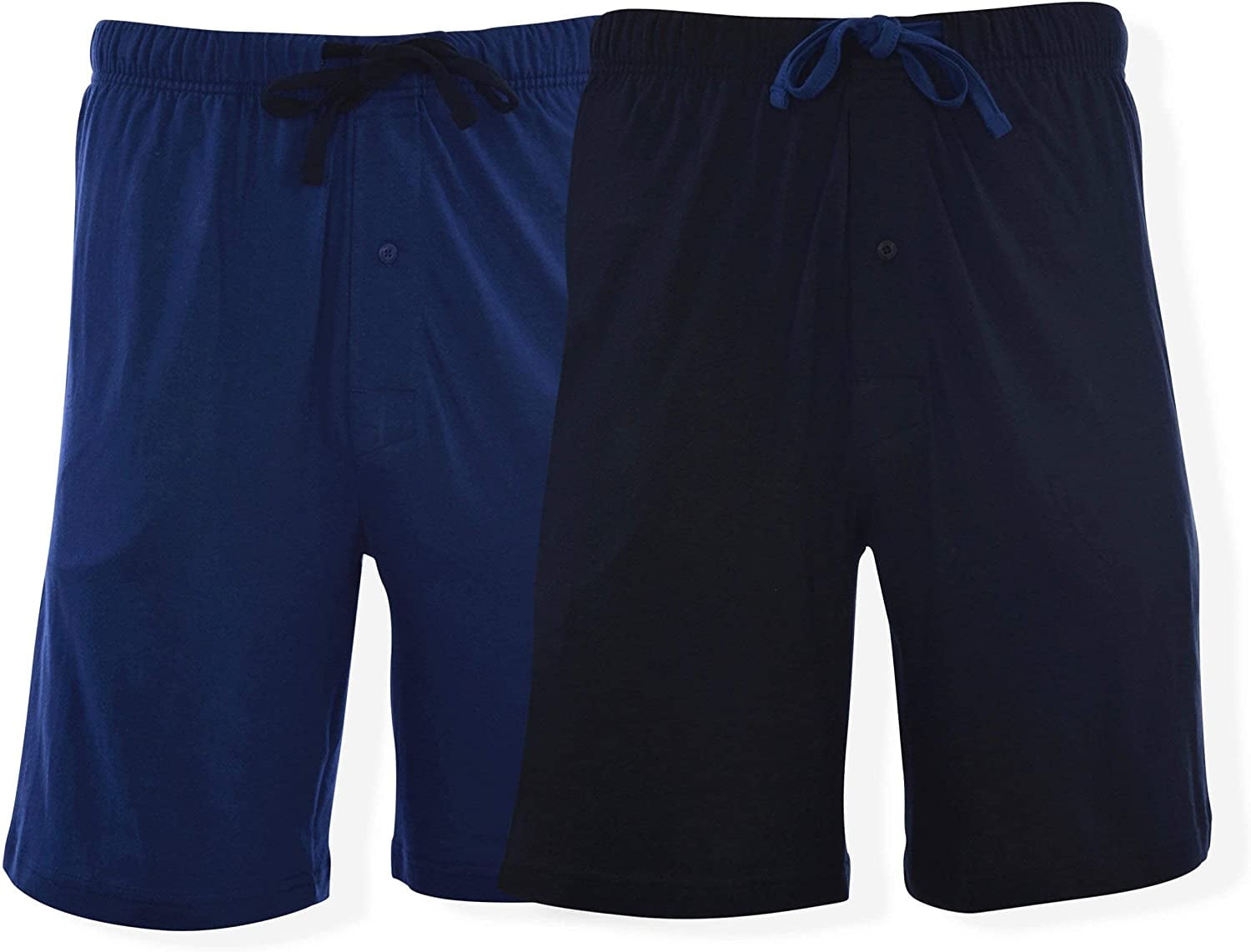 Hanes Men's 2-Pack Cotton Knit Shorts Waistband & Pockets, Assorted ...