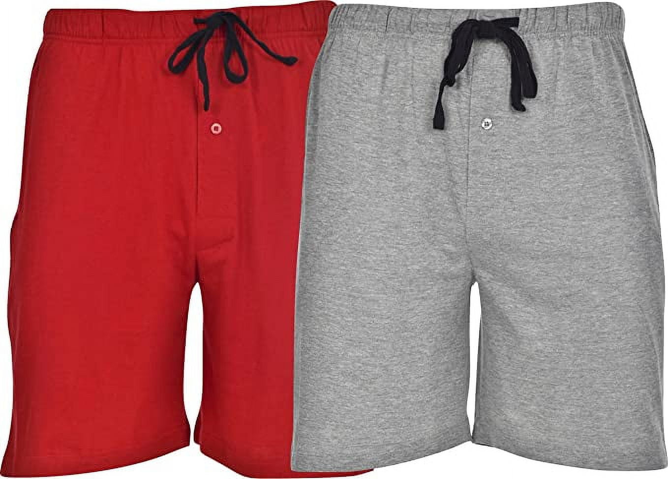 Hanes Men's 2Pack Cotton Lounge Drawstring Knit Shorts with Waistband