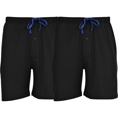 Hanes Men's 2-Pack Knit Short Heather Gray, Black, Small