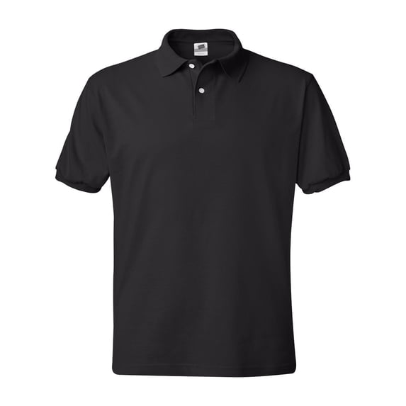 Hanes Men's 2 Pack Short Sleeve Jersey Pocket Polo, Black/Deep Forest, 3XL
