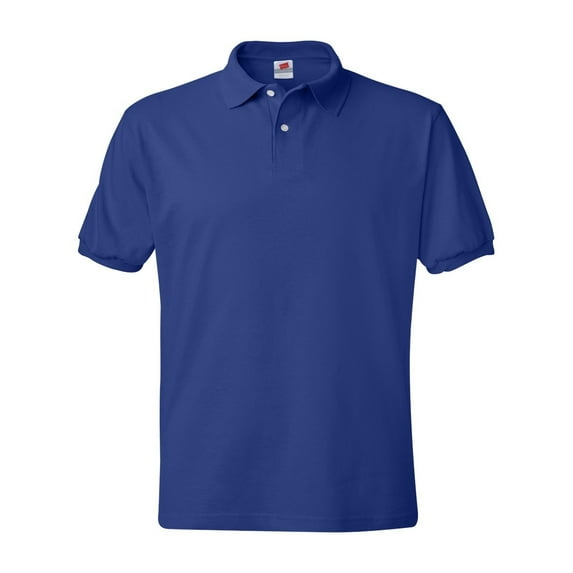 Hanes Men's 2 Pack Short Sleeve Jersey Pocket Polo, Navy/Deep Royal, 3XL