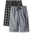 thumbnail image 1 of Hanes Men's 2-Pack Woven Pajama Short, Black/Grey, 3X-Large, 1 of 2