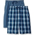 thumbnail image 1 of Hanes Men's 2-Pack Woven Pajama Short, Dark Blue, Large, 1 of 2