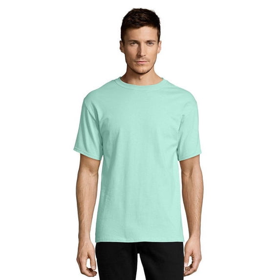 Hanes Men's 3 Pack Authentic 6 Oz Cotton Crewneck Clean Mint T-Shirt, Size 4XL