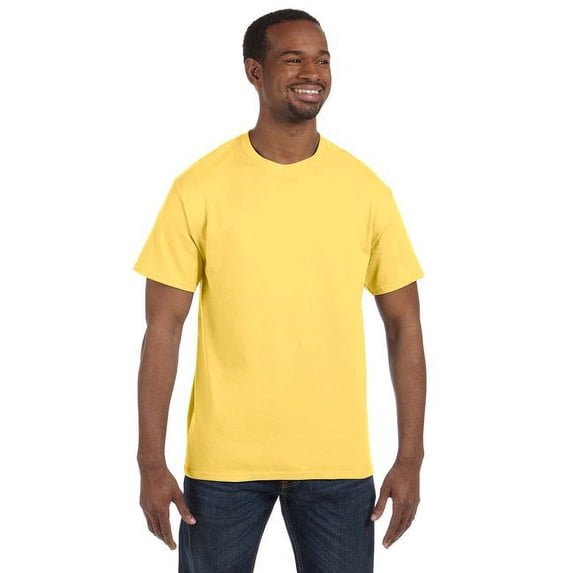 Hanes Men's 3 Pack Authentic 6 Oz Cotton Crewneck Daffodil Yellow T-Shirt, Size S