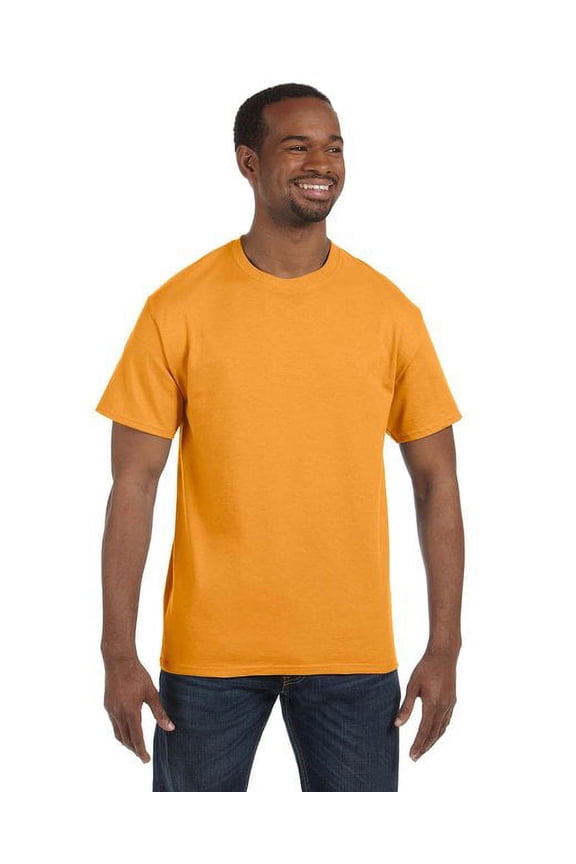 Men's 3 Pack Authentic 6 Oz Cotton Crewneck Gold T-Shirt, Size 2XL