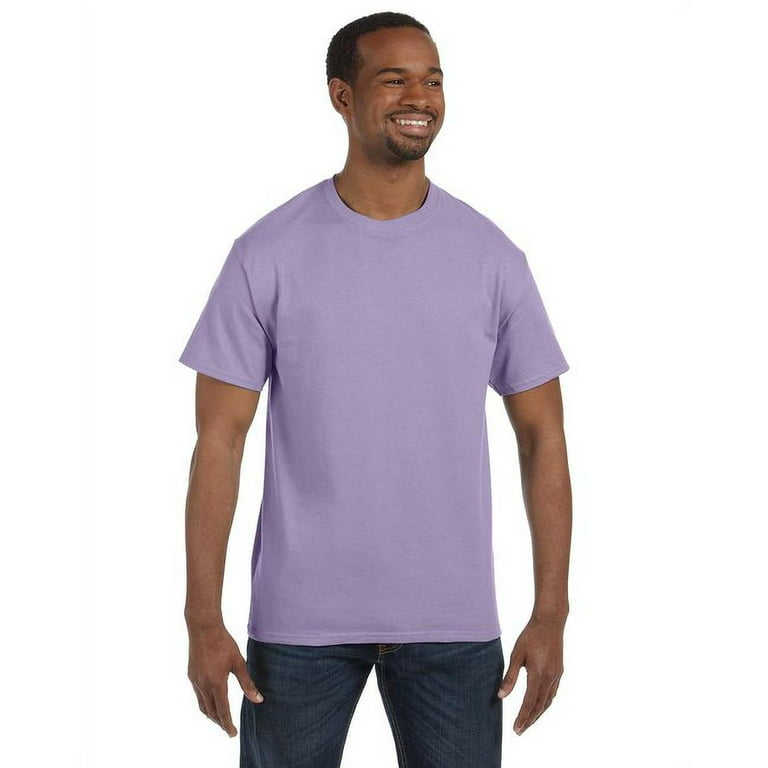 Hanes Men\'s 3 Pack Authentic 6 Oz Cotton Crewneck Lavender T-Shirt, Size  4XL