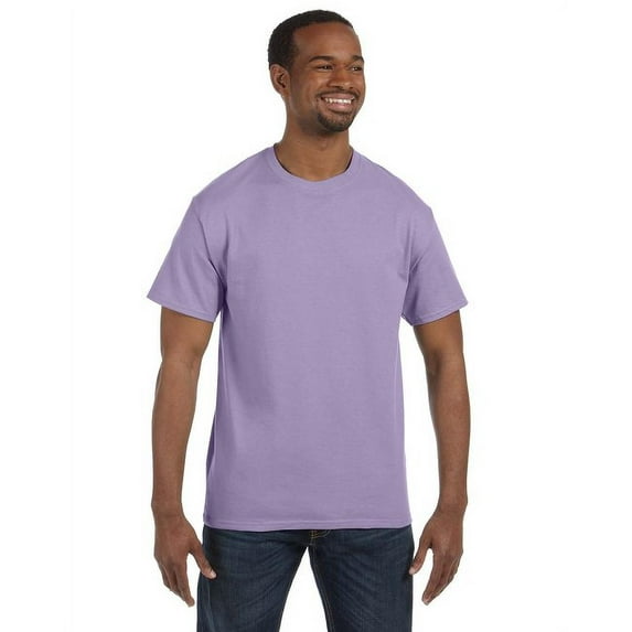 Hanes Men's 3 Pack Authentic 6 Oz Cotton Crewneck Lavender T-Shirt, Size XL