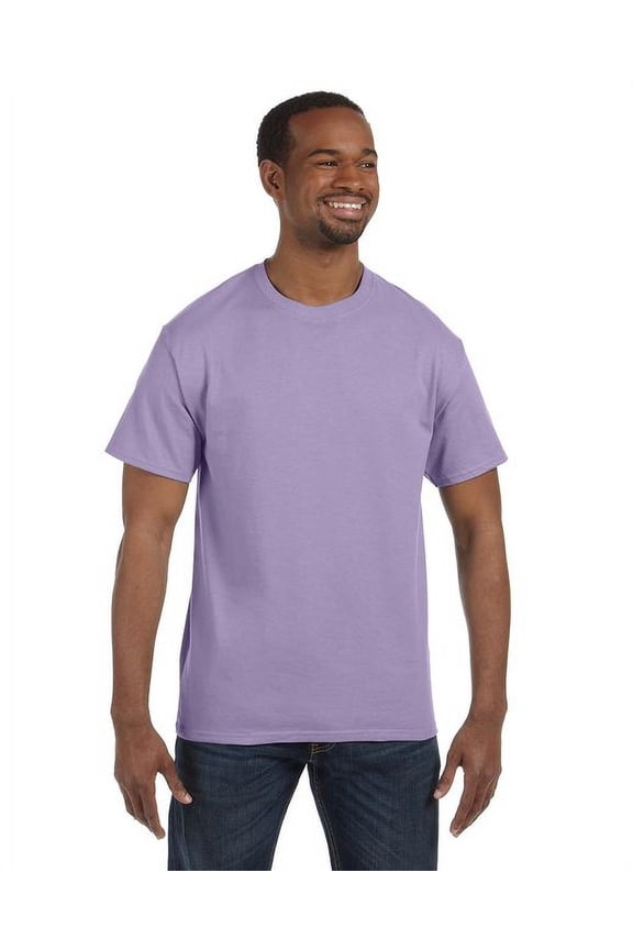 Men's 3 Pack Authentic 6 Oz Cotton Crewneck Lavender T-Shirt, Size XL
