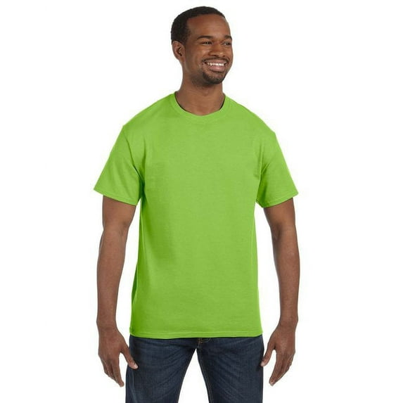 Hanes Men's 3 Pack Authentic 6 Oz Cotton Crewneck Lime T-Shirt, Size M