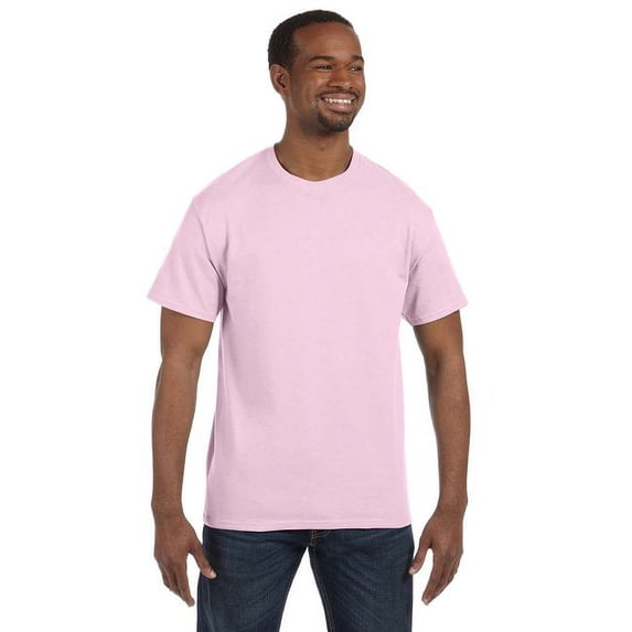 Hanes Men's 3 Pack Authentic 6 Oz Cotton Crewneck Pale Pink T-Shirt, Size S