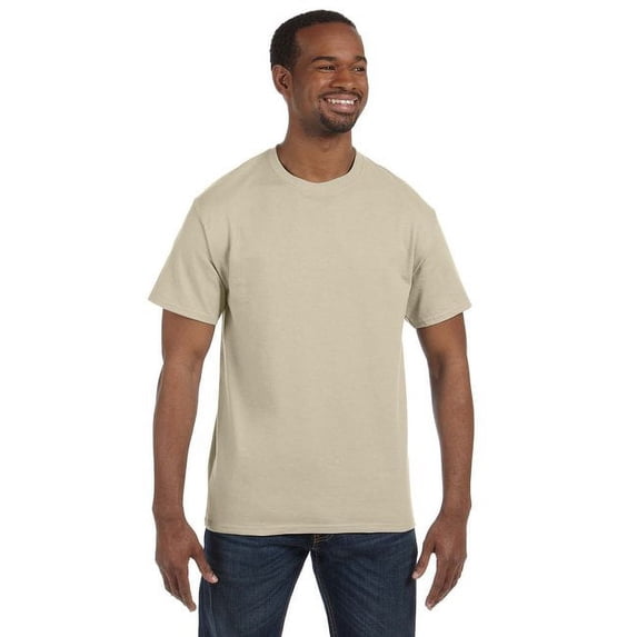 Hanes Men's 3 Pack Authentic 6 Oz Cotton Crewneck Sand T-Shirt, Size 2XL