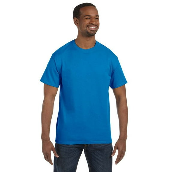 Hanes Men's 3 Pack Authentic 6 Oz Cotton Crewneck Sapphire T-Shirt, Size S