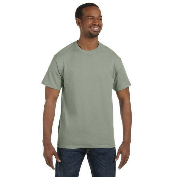 Hanes Men's 3 Pack Authentic 6 Oz Cotton Crewneck Stonewash Green T-Shirt, Size M