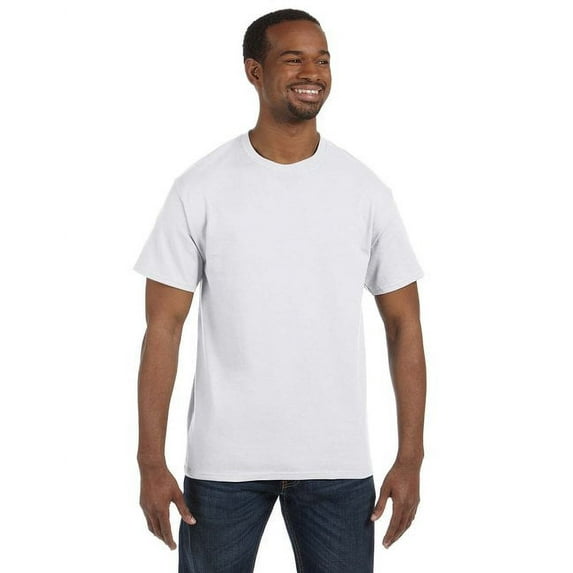Hanes Men's 3 Pack Authentic 6 Oz Cotton Crewneck White T-Shirt, Size 5XL