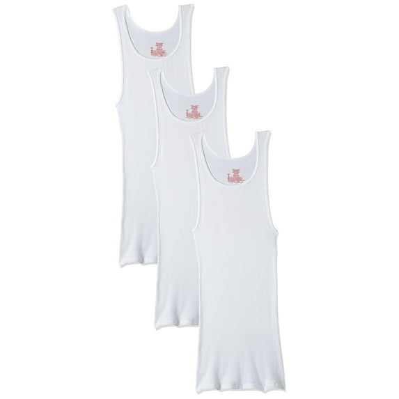 Hanes Men's 3 Pack Ultimate Tagless Tank (Large Tall, White)