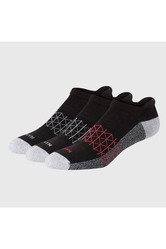 Men's 3pk Absolute Active Cushioned Heel Shield Socks - 6-12