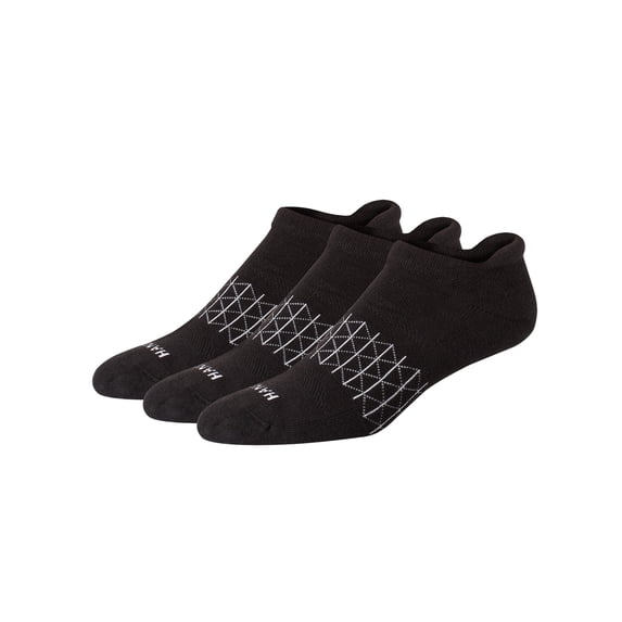 Hanes Absolute Active Men’s Cushioned Heel Shield Socks, Shoe Sizes 6-12, 3-Pairs Black
