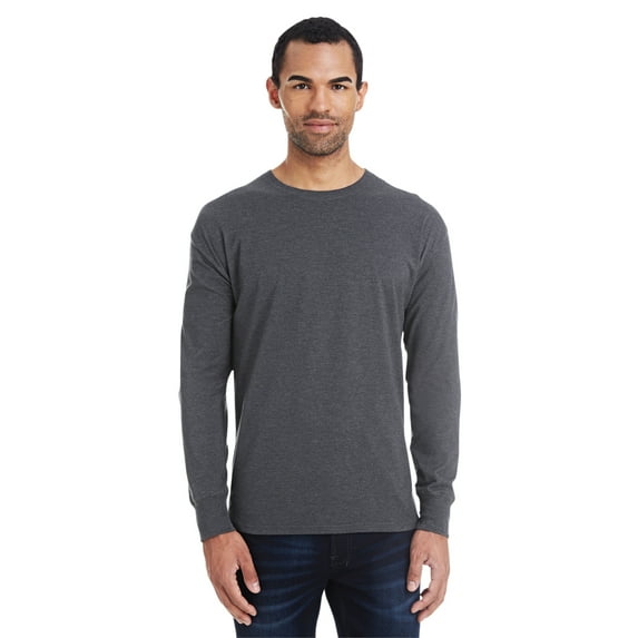 Hanes Men's 4.5 oz., 60/40 Ringspun Cotton/Polyester X-Temp Long-Sleeve T-Shirt - 42L0