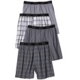 thumbnail image 1 of Hanes Men's 4-Pack Classic Comfort Flex Waistband Woven Boxers Underwear, Assorted Plaids, X-Large, 1 of 1