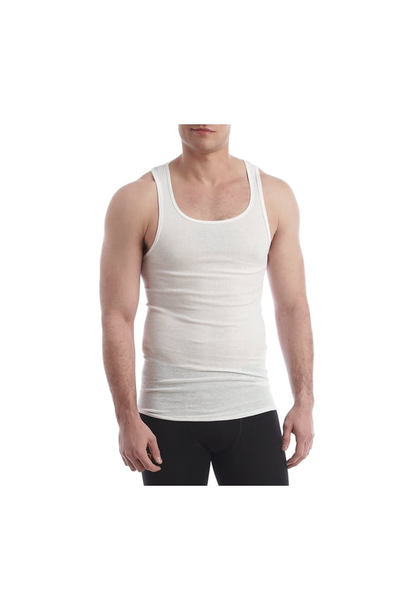 Men's 4-Pack FreshIQ Tanks, White, Large