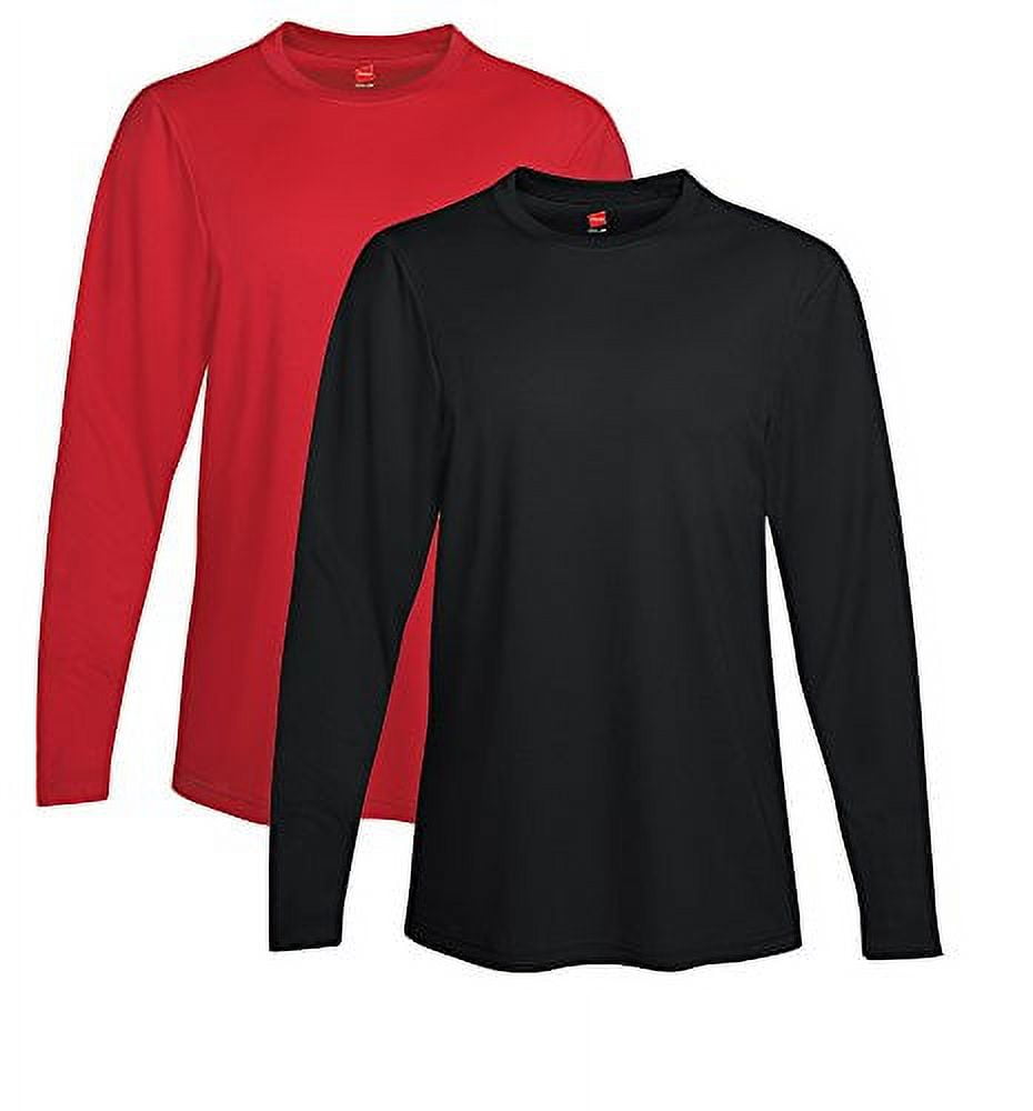 Hanes Men’s 4 oz Cool Dri Long Sleeve Performance T-Shirt (Pack of 2 ...