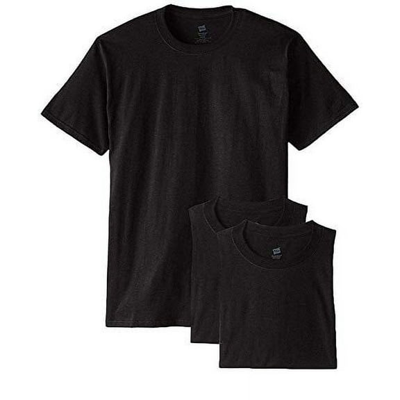 Hanes Men`s 5.2 oz HEAVYWEIGHT Short Sleeve T-shirt (Pack of 3) 3 Black