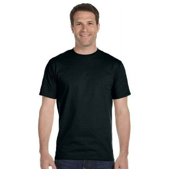 Hanes Men`s 5.2 oz HEAVYWEIGHT Short Sleeve T-shirt (Pack of 6) 6 Black