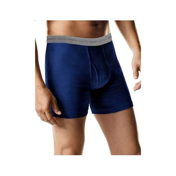 Hanes Men's 5-Pack Exposed Waistband Boxer Brief, M, Assorted