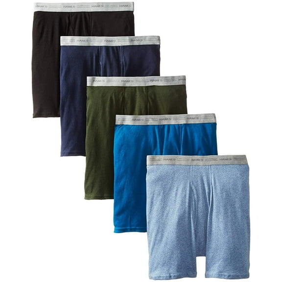 Hanes Men's 5-Pack Exposed Waistband Boxer Briefs