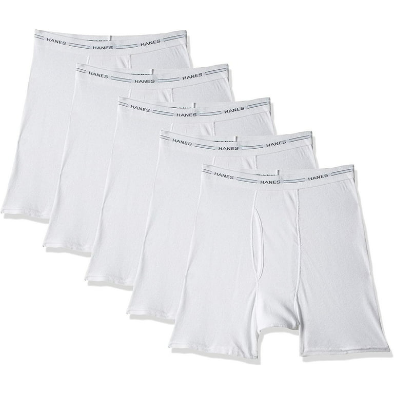 Hanes Men's 5-Pack Ultimate Boxer Briefs with ComfortFlex Waistband  X-Large, White 