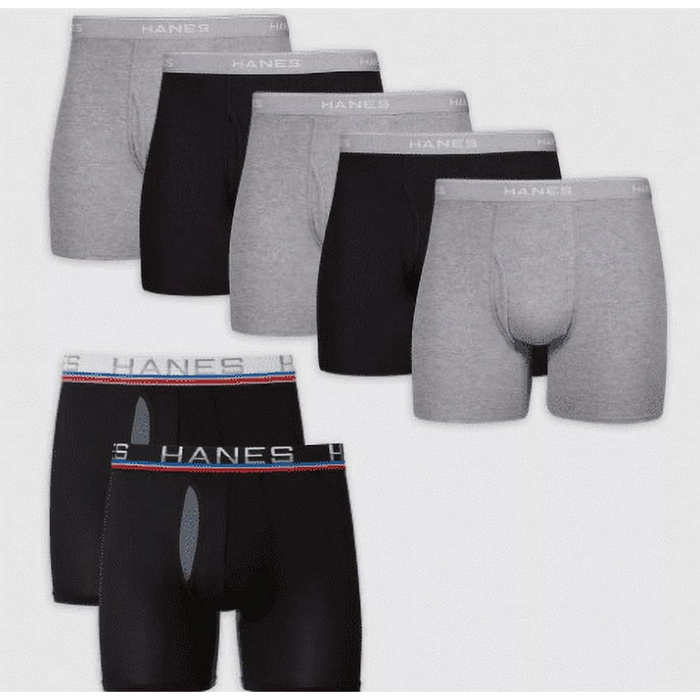 Hanes Men's 5pk+2 Boxer Briefs - Black/Gray
