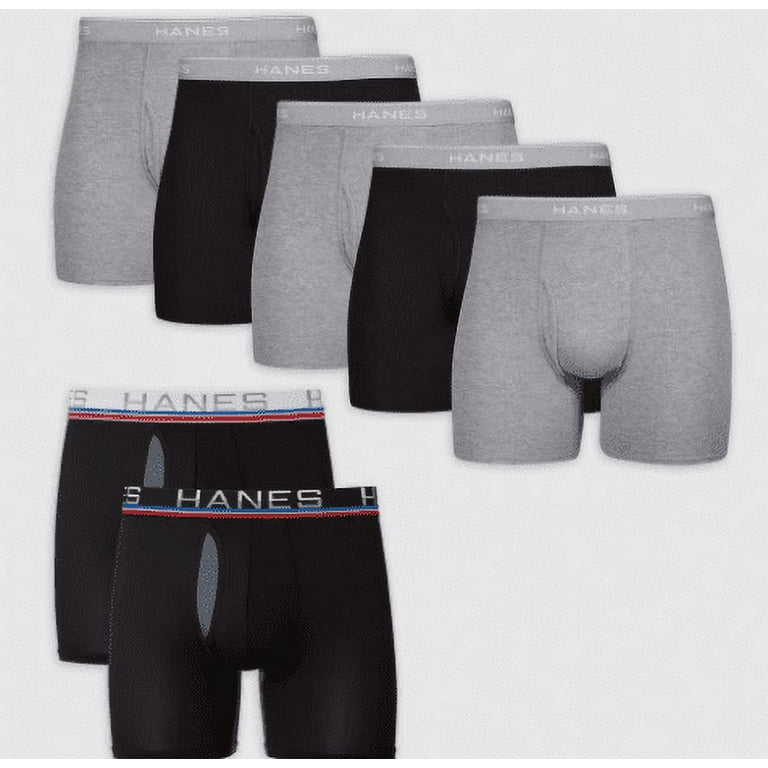Hanes Men's 5pk+2 Boxer Briefs - Black/Gray - Walmart.com