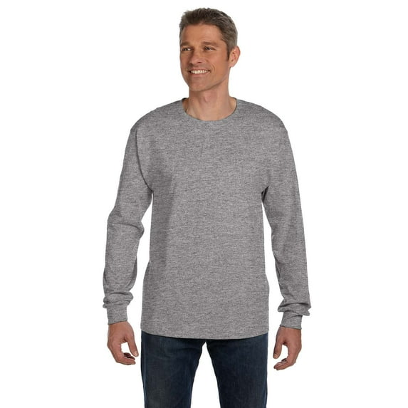 Hanes Men's 6.1 oz. Tagless Long-Sleeve Pocket T-Shirt - 5596