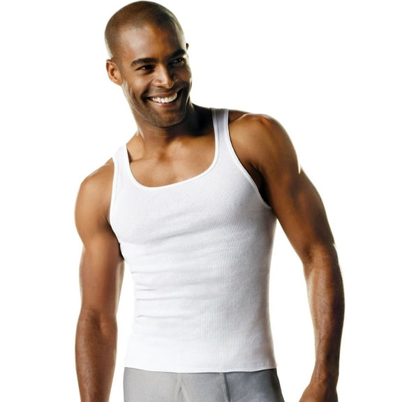 Hanes Men's 6-Pack ComfortSoft Tanks (Large (42-44) Chest, White (6 Pack))