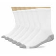 thumbnail image 1 of Hanes Men's 6-Pack FreshIQ Cushion Crew Socks: White, (Shoe Size: 6-12 / Sock Size: 10-13) (Fresh IQ Advanced Odor Protection Technology, Extra-Thick + Reinforced Cushioning: 184/6, 185/6, 184V12), 1 of 2