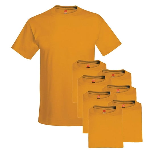 Hanes Men's 6-Pack Plus 2 Free Crew T-Shirts, Gold, Small