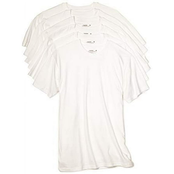 Hanes Men's 6Pack Crew Neck Tagless White Undershirts Crewneck T-Shirts, 2XL