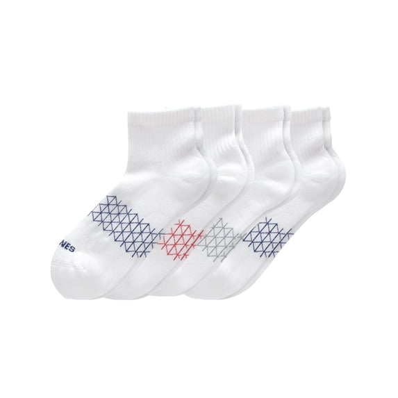Hanes Absolute Comfort Men's Ankle Socks Pack, 4-Pair , Cushioned Moisture-Wicking Seamless Toe White/Color Accents 6-12