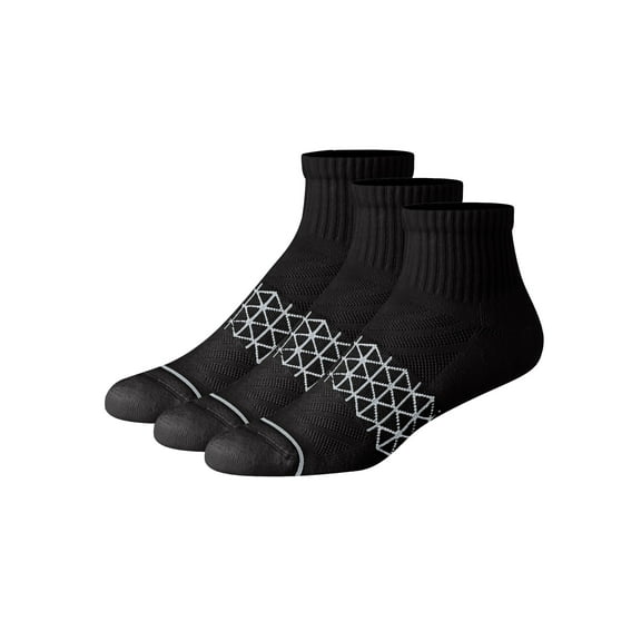 Ankle Socks Pack, 3 Pairs, Absolute Comfort Moisture-Wicking Socks for Men, Cotton Blend