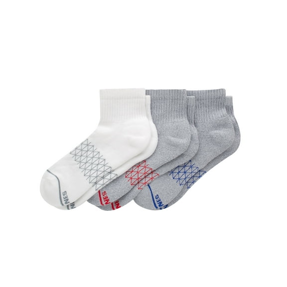 Ankle Socks Pack, 3 Pairs, Absolute Comfort Moisture-Wicking Socks for Men, Cotton Blend