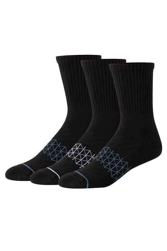 Absolute Comfort Cushioned Crew Socks, 3-Pairs