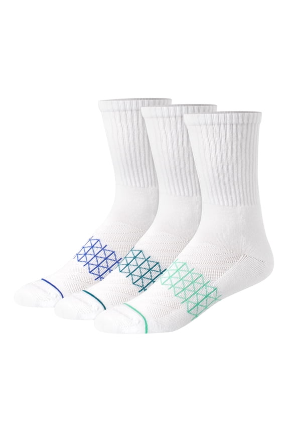 Absolute Comfort Cushioned Crew Socks, 3-Pairs