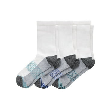 Hanes Men's Absolute Comfort Cushioned Mid Crew Socks with Seamless Toe
