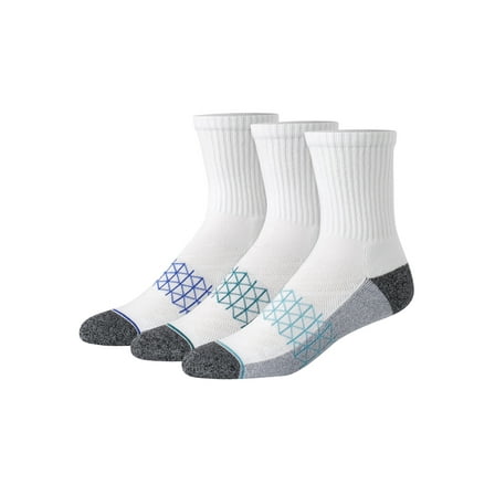 Crew Socks Pack, 3 Pairs, Absolute Comfort Cushioned Socks for Men, Moisture Wicking