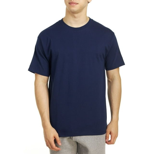 Hanes Men's Adult Short Sleeve Beefy-T Crewneck T-Shirts 5180, Navy ...