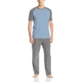 thumbnail image 1 of Hanes Men's Adult X-Temp Short Sleeve Cotton Raglan Shirt and Pants Pajamas Pjs Sleepwear Lounge Set - Chambray Blue Heather (2X-Large), 1 of 6