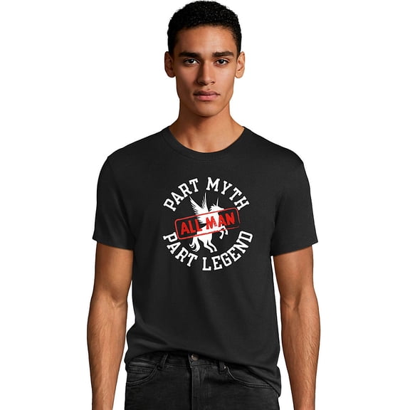 Hanes Men's All Man Graphic Tee Man/Black L